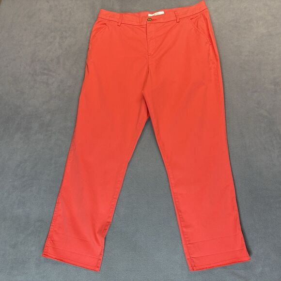 Lilly Pulitzer Womens Pants Size 12 Coral Montoya Chino Stretch Cotton Blend - Picture 2 of 12